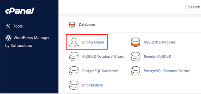 Using phpMyAdmin